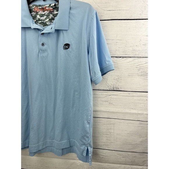 Robert Graham Stone Trail Short Sleeve Knit Polo Shirt Light Blue Men Large - Picture 4 of 7